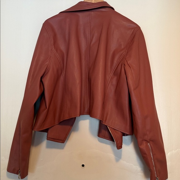 Eloquii faux leather jacket size 18-20 mauve pink color like new - Picture 4 of 6